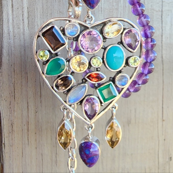 Nicky Butler NB Sterling Heart RAJ Collection Turquoise Pendant #15/750 Necklace - Picture 12 of 14